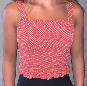 Polka dot cropped tank top